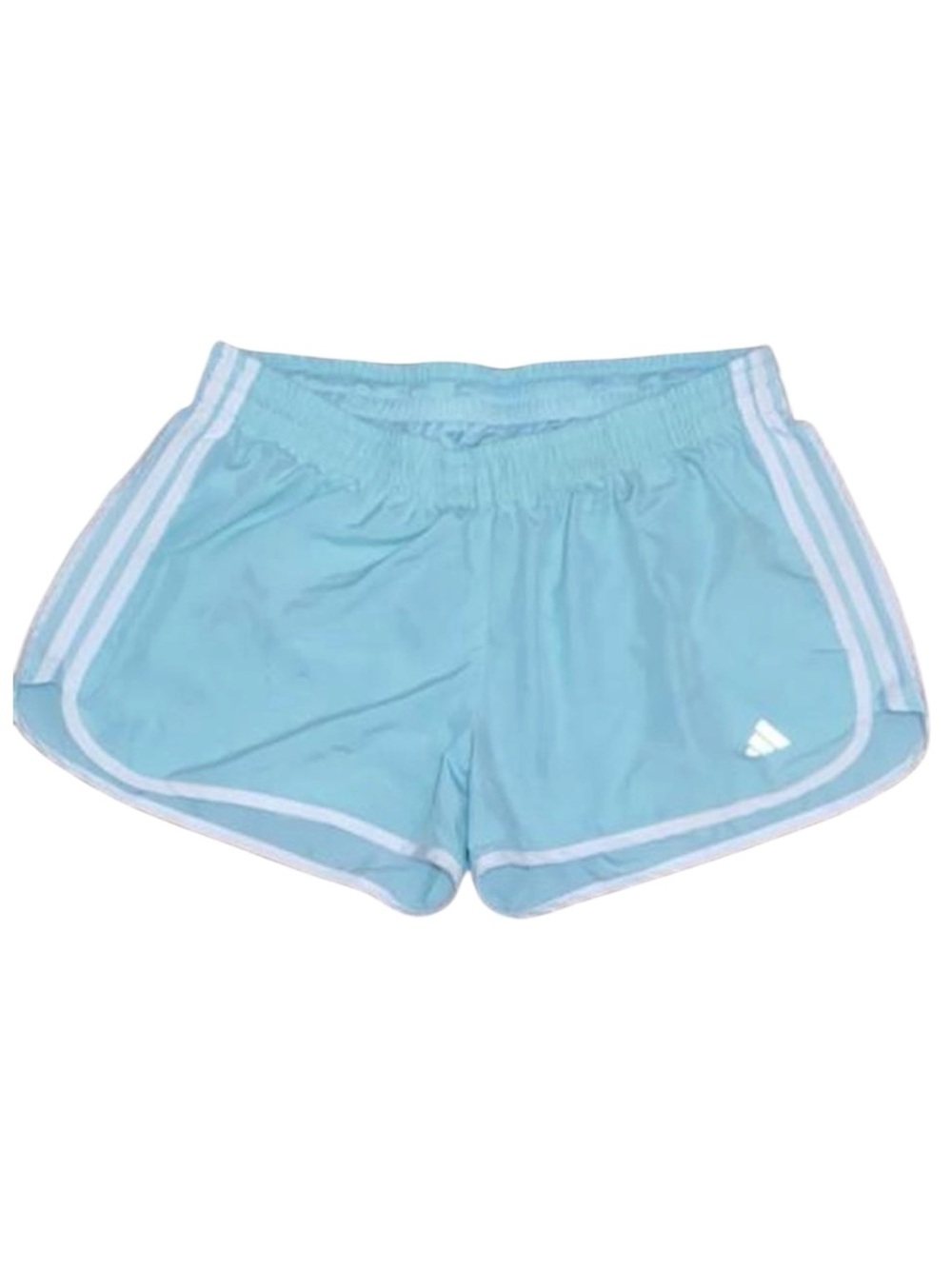 adidas Women's Sky Blue Athletic Shorts with White Trim